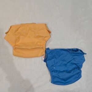 Flip Snap Closure Cloth Diaper Covers Blue and Yellow (2)